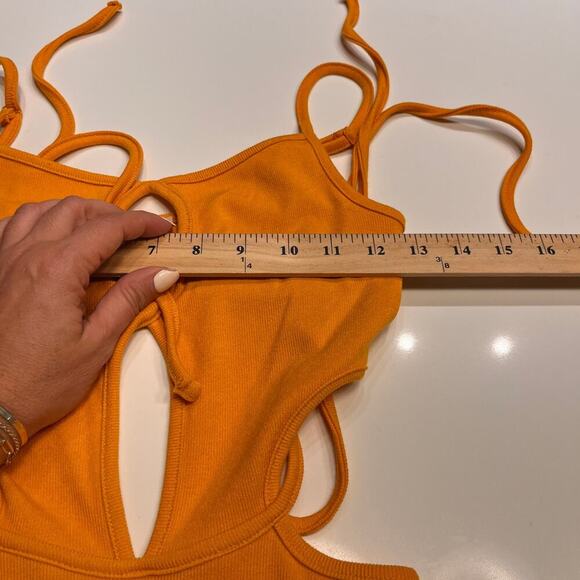 Meshki Mustard Women's Abbey Midi Cut Out Dress Size XS - Picture 6 of 8